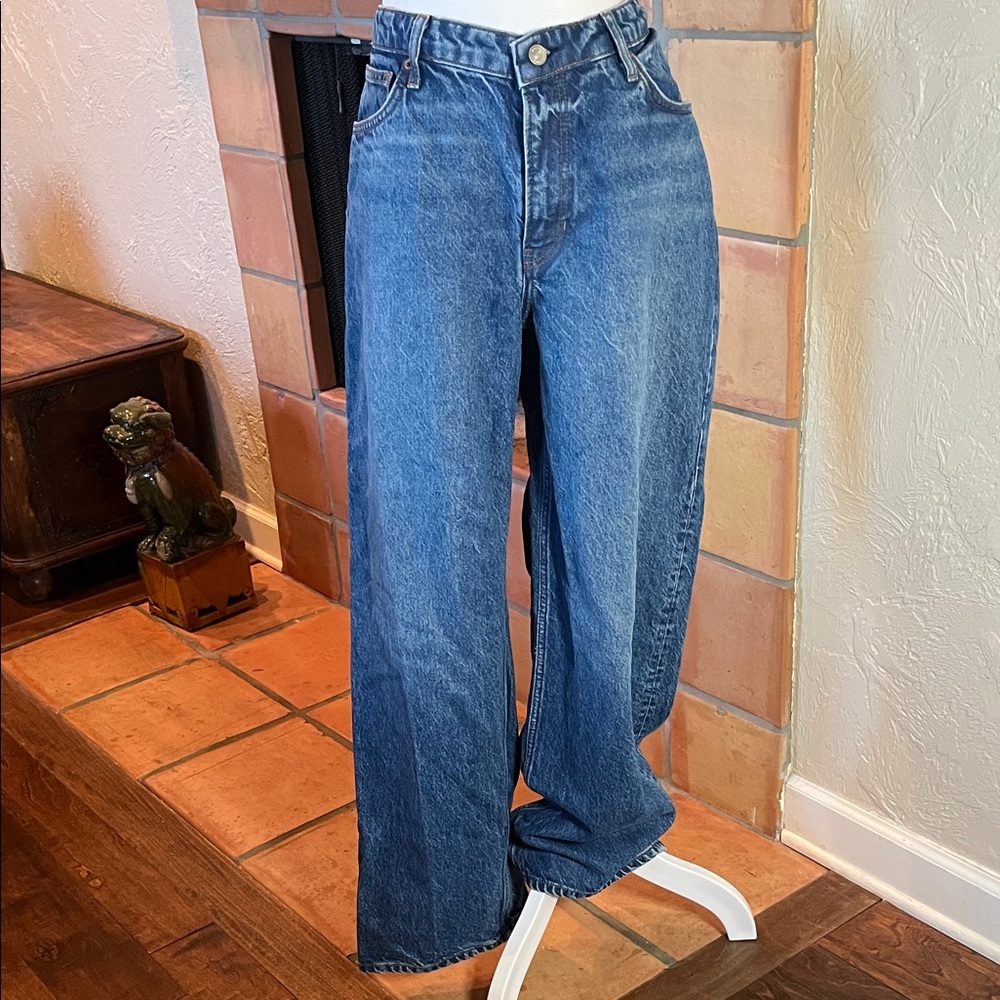 Reformation Blue Wide Leg Flare Jeans